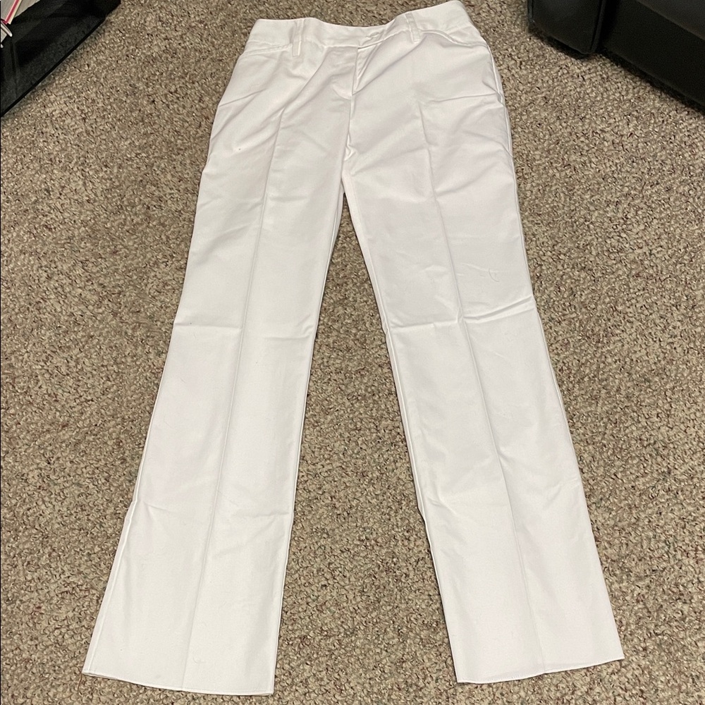 Vintage high rise flare leg White Pants with hidden pocket